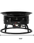 50000 BTU 19" Black Steel Propane Portable Tabletop Round Fire Pit