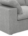 80" White Linen Blend Modular Loveseat and Toss Pillows