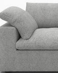 80" White Linen Blend Modular Loveseat and Toss Pillows