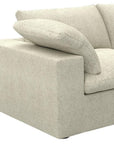 80" White Linen Blend Modular Loveseat and Toss Pillows