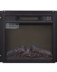 18" Black Metal Electric Fireplace Insert With LED