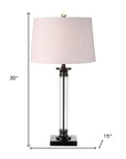 Set of Two 30" Black Table Lamps With Drum Shades