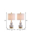 Set of Two 21" Gold Gourd Desk Lamps With Drum Shades