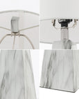 Set of Two 21" White Geometric Table Lamps With Empire Shades