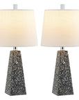Set of Two 21" Gray Geometric Table Lamps With Empire Shades