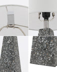 Set of Two 21" Gray Geometric Table Lamps With Empire Shades