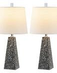Set of Two 21" Gray Geometric Table Lamps With Empire Shades