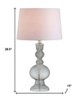 Set of Two 29" Clear Novelty Table Lamps With Drum Shades