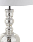 Set of Two 29" Silver Novelty Table Lamps With Drum Shades