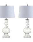 Set of Two 29" Silver Novelty Table Lamps With Drum Shades
