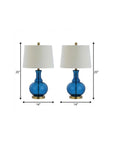Set of Two 25" Gold Novelty Table Lamps With Drum Shades