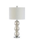 Set of Two 27" Silver Novelty Table Lamps With Drum Shades