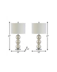 Set of Two 27" Silver Novelty Table Lamps With Drum Shades