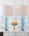 Set of Two 27" Silver Novelty Table Lamps With Drum Shades