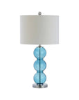 Set of Two 27" Silver Novelty Table Lamps With Drum Shades