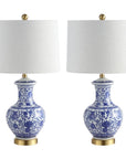 Set of Two 25" Gold Novelty Table Lamps With Globe Shades