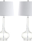 Set of Two 29" Clear Novelty Table Lamps With Drum Shades