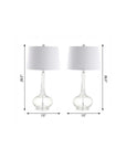 Set of Two 29" Clear Novelty Table Lamps With Drum Shades