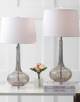 Set of Two 29" Clear Novelty Table Lamps With Drum Shades
