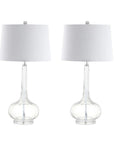 Set of Two 29" Clear Novelty Table Lamps With Drum Shades