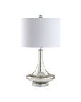 Set of Two 26" Silver Novelty Table Lamps With Drum Shades