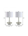 Set of Two 26" Silver Novelty Table Lamps With Drum Shades