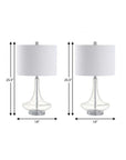 Set of Two 26" Silver Novelty Table Lamps With Drum Shades