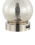 Set of Two 21" Nickel Gourd Table Lamps With Empire Shades