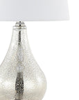 Set of Two 21" Nickel Gourd Table Lamps With Empire Shades