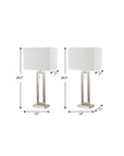 Set of Two 29" Nickel Table Lamps With Shades