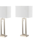 Set of Two 29" Nickel Table Lamps With Shades