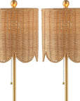 Set of Two 28" Brown Table Lamps With Drum Shades