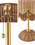 Set of Two 28" Brown Table Lamps With Drum Shades