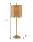 Set of Two 28" Brown Table Lamps With Drum Shades