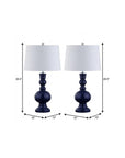 Set of Two 29" Blue Novelty Table Lamps With Drum Shades