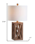 Set of Two 22" Brown Table Lamps With Drum Shades