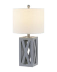 Set of Two 22" Gray Table Lamps With Drum Shades