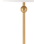 Set of Two 35" Clear And Brass Table Lamps With Drum Shades