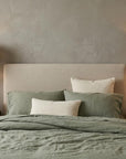 Set of Two 35" Clear And Brass Table Lamps With Drum Shades