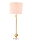 Set of Two 35" Clear And Brass Table Lamps With Drum Shades