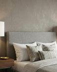 Set of Two 27" Clear And Silver Bedside Lamps With Drum Shades