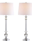 Set of Two 33" Silver Table Lamps With Drum Shades