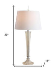 Set of Two 32" Champagne Urn Buffet Lamps With Globe Shades