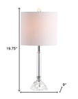 Set of Two 20" Clear Table Lamps With Drum Shades