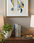 Set of Two 16" Gold Novelty Bedside Lamps With Empire Shades