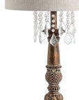 34" Brown Novelty Table Lamp With Drum Shade