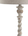 33" White Table Lamp With Drum Shade