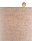 33" White Table Lamp With Drum Shade