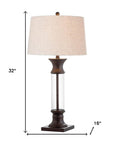 Set of Two 32" Bronze Novelty Table Lamps With Empire Shades