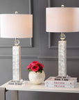 Set of Two 32" Clear Novelty Table Lamps With Drum Shades